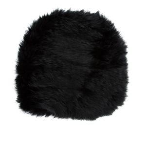 C/FAN black rabbit fur woven hat